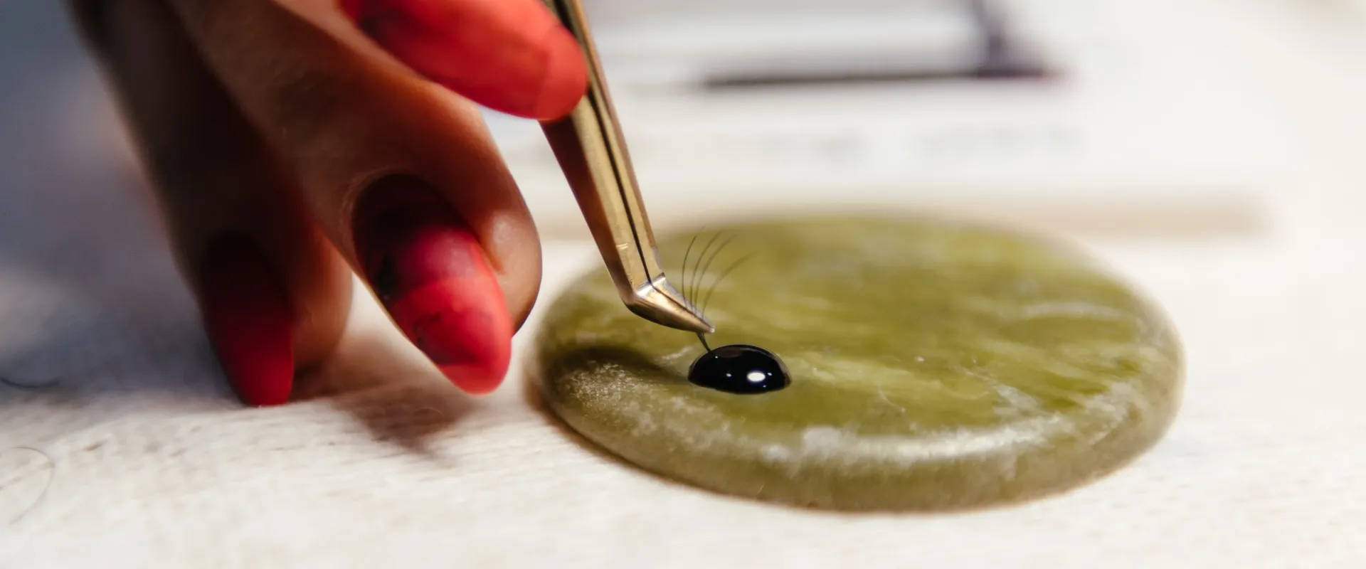 Silk lash extensions — Close-up portrait showing natural-looking lash extensions